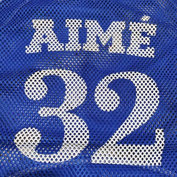 Aime Number 32 Blue Mesh Sports Jersey - Picture 3 of 8